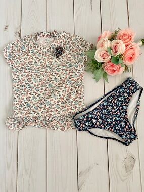 Janie and Jack Size 12 Tankini Set Ditsy Flowers
